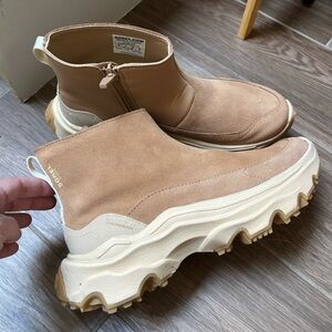 Sorel Waterproof Tan Suede Sneakers